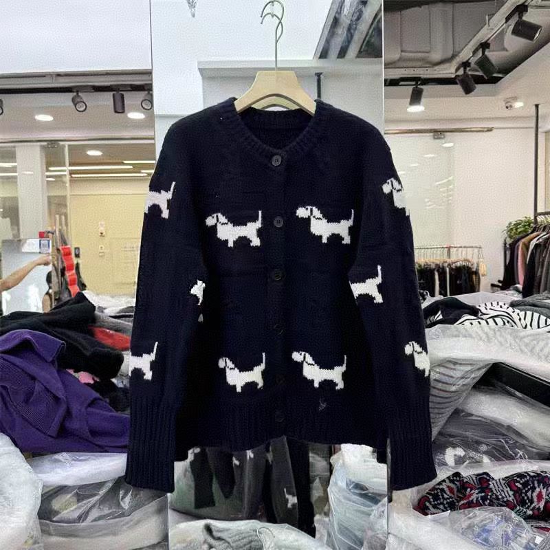 SOSO/梧颜 高品质羊毛衫女圆领针织开衫小狗图案上衣 006