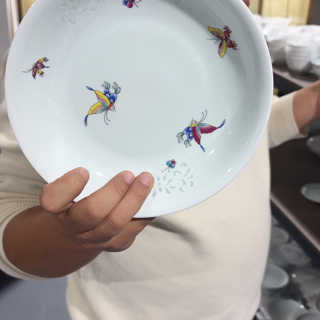 杯景德镇陶瓷珐琅彩菜碟二个