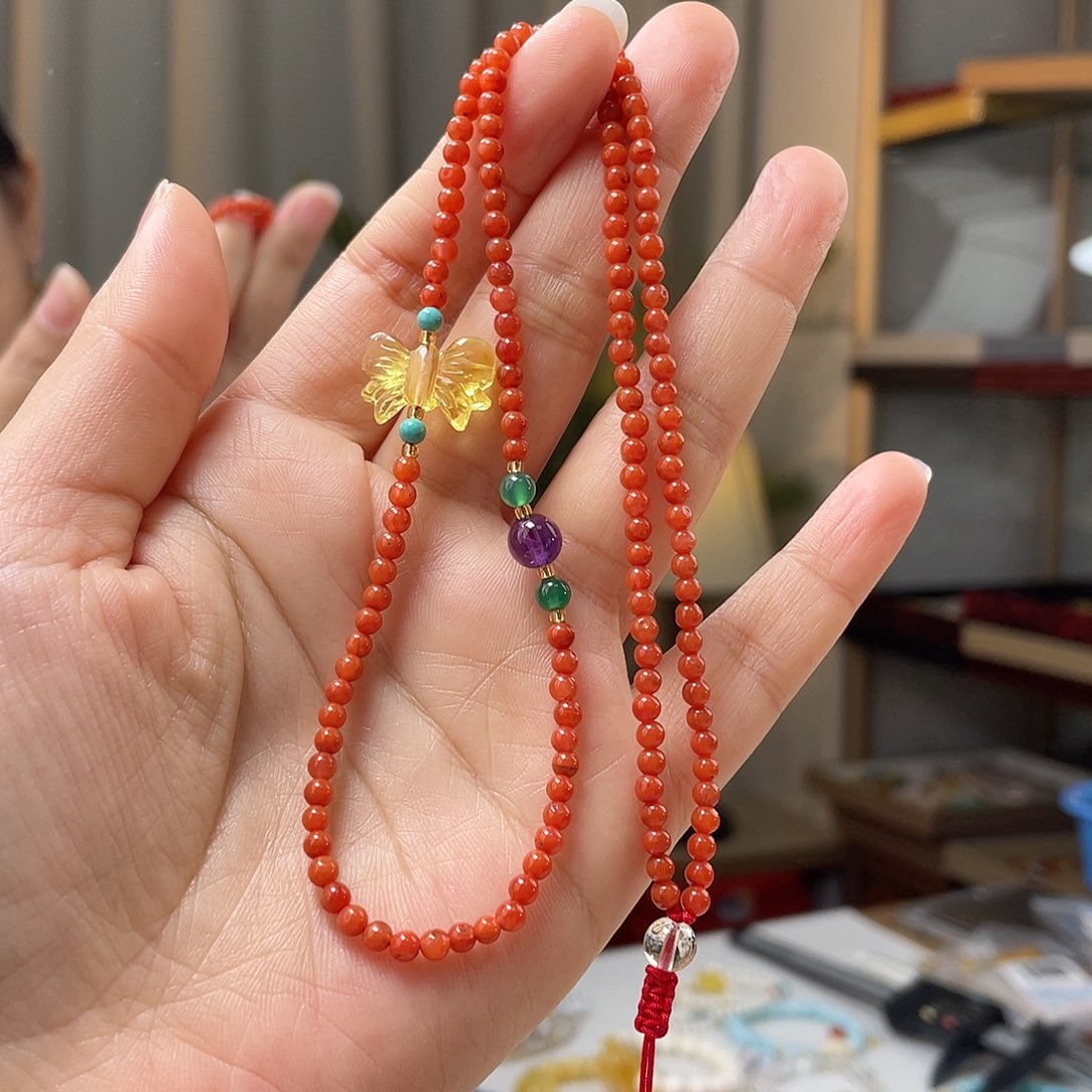 琥珀裸石未镶嵌琥珀项链