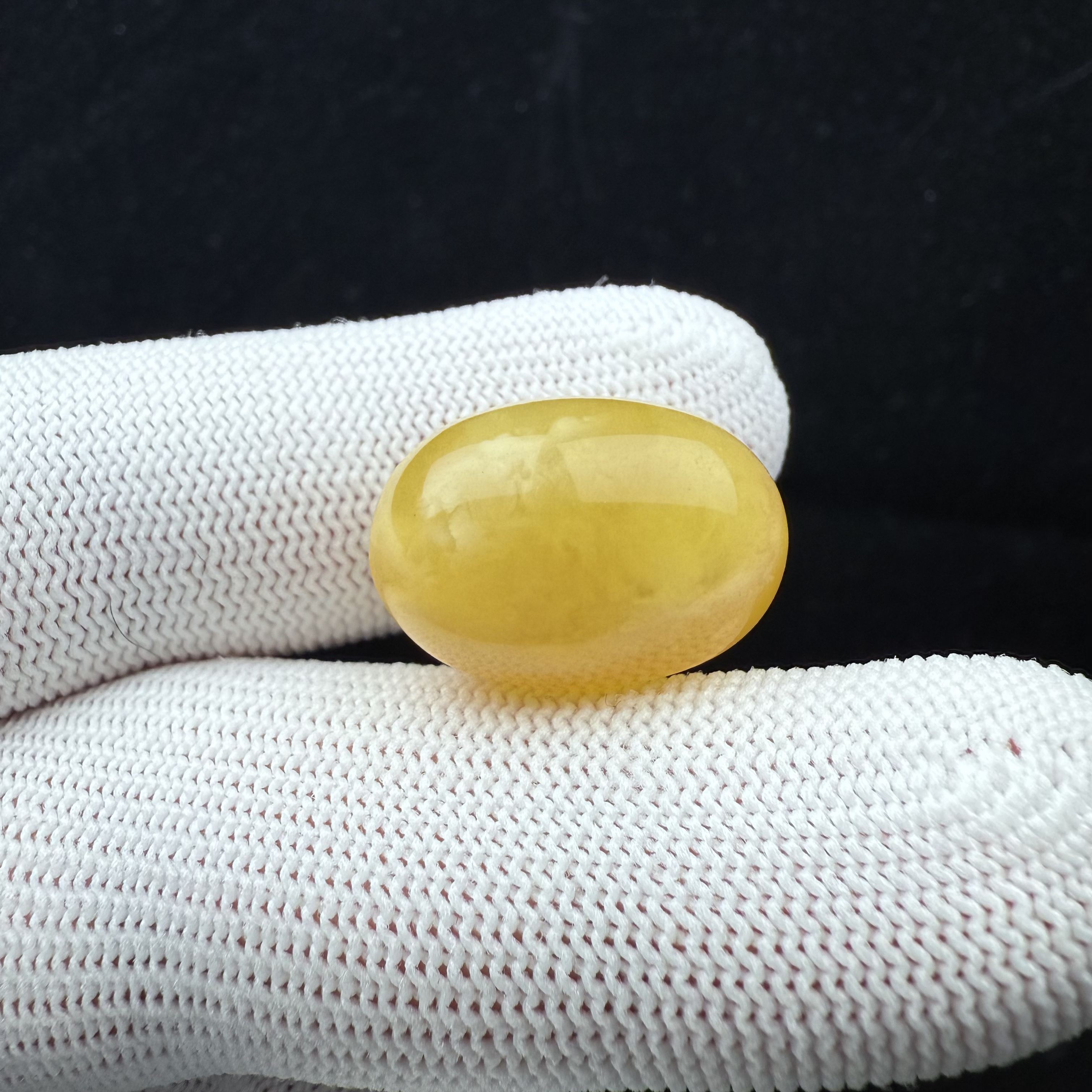 F1479天然原矿俄料蜜蜡鸡油黄枣珠14.8*21.3mm支持复检假一罚十