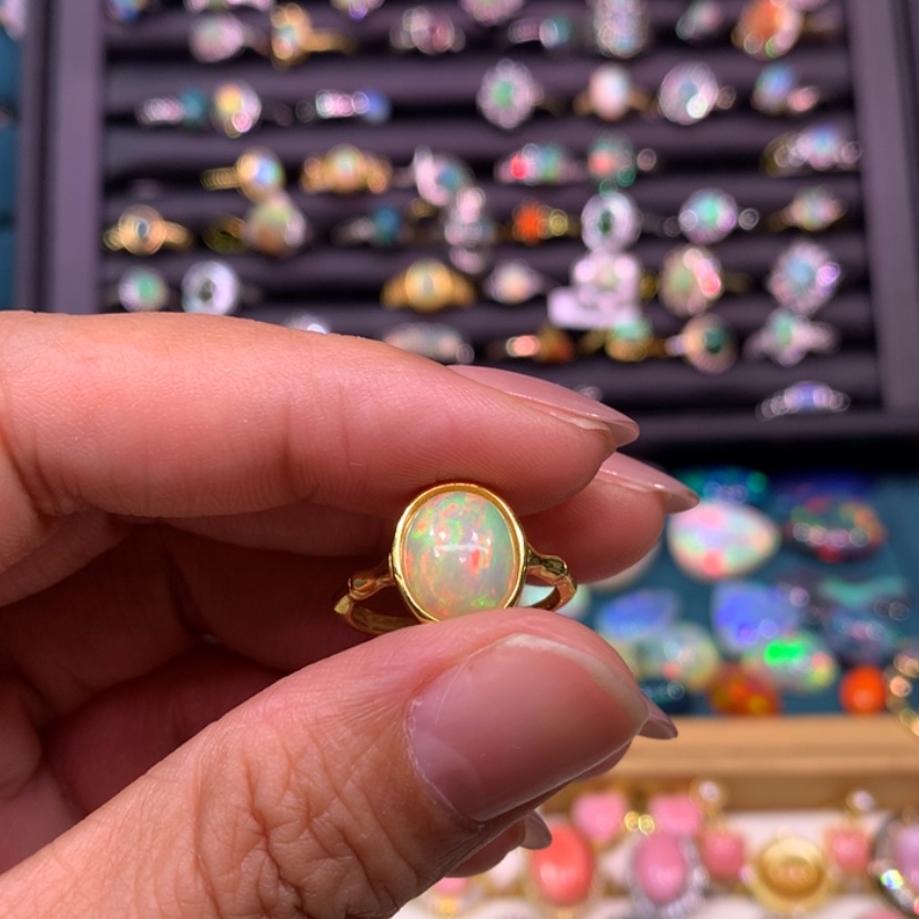 【闪购商品】欧泊戒指款式银S925镶嵌Q*