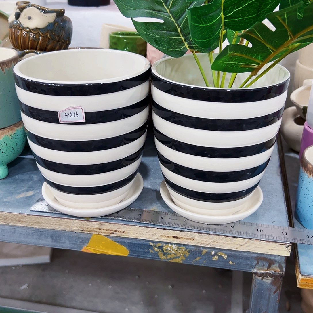 有孔，外贸尾单陶瓷花盆凑单10米包邮