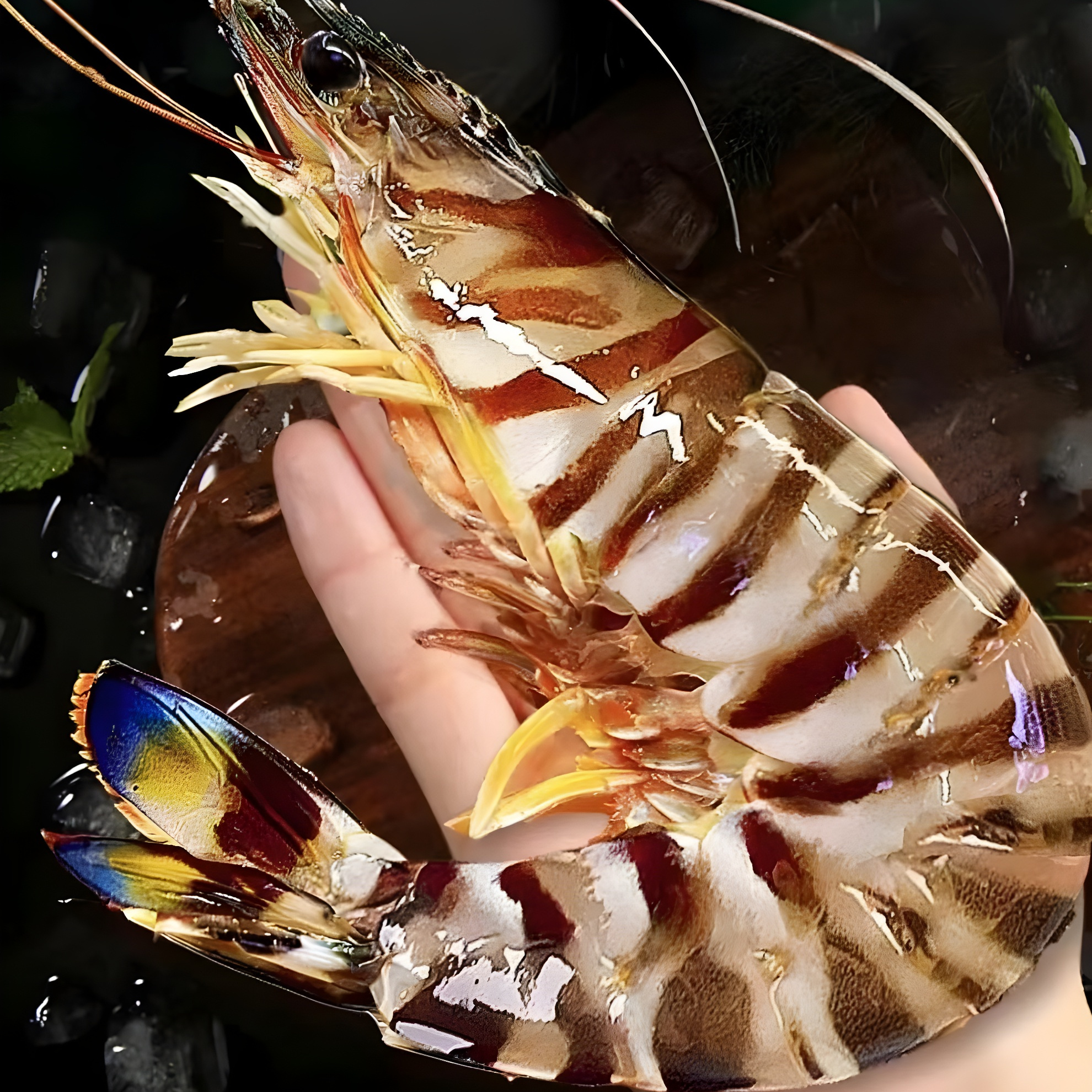野生斑节虾 海捕花虾 极速锁鲜发货 全国顺丰冷链包邮 6-8条/斤