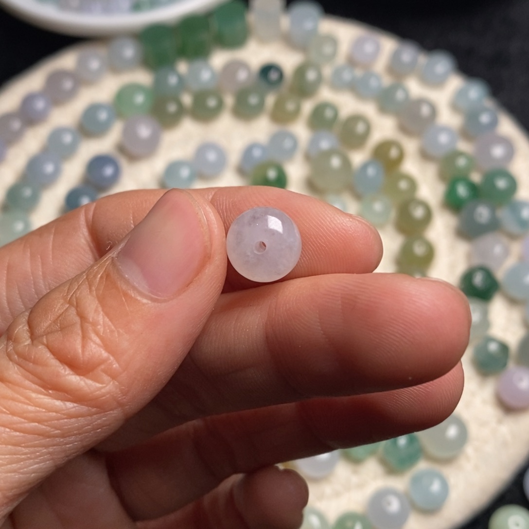 翡翠散珠9.4×7.2天然翡翠A货散珠