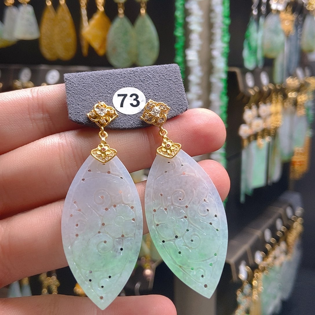 翡翠未镶嵌耳饰翡翠