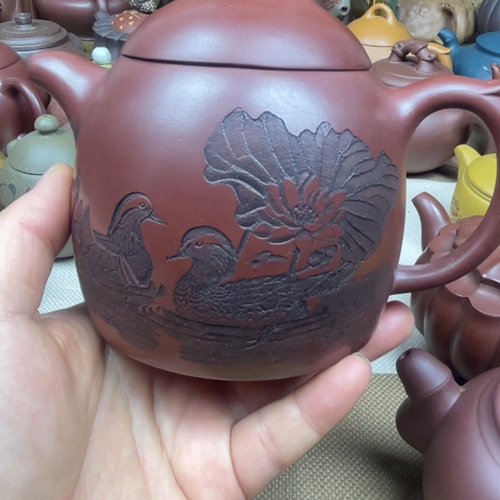 茶壶紫砂紫砂壶龙血砂秦权400cc