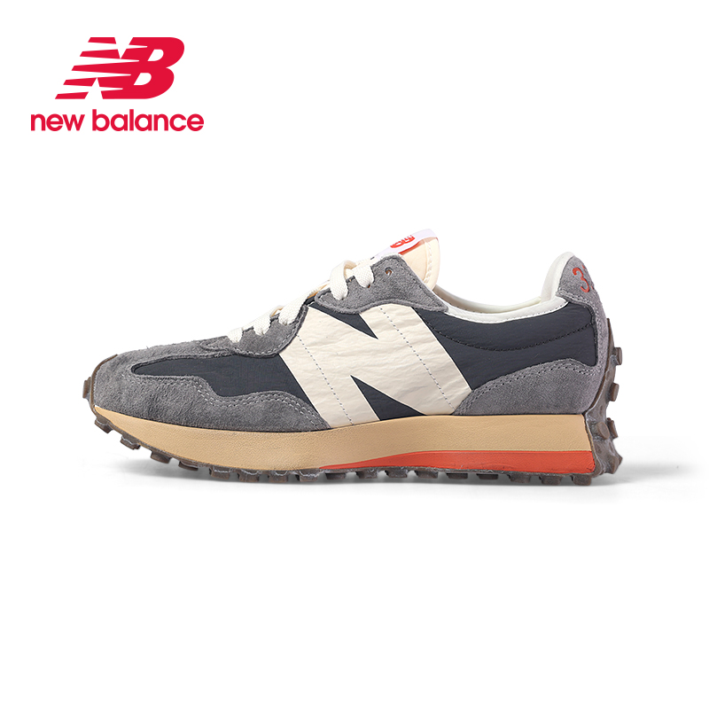 NewBalance327系列运动做旧灰白鸳鸯配色流光风跑步鞋MS327RG潮鞋