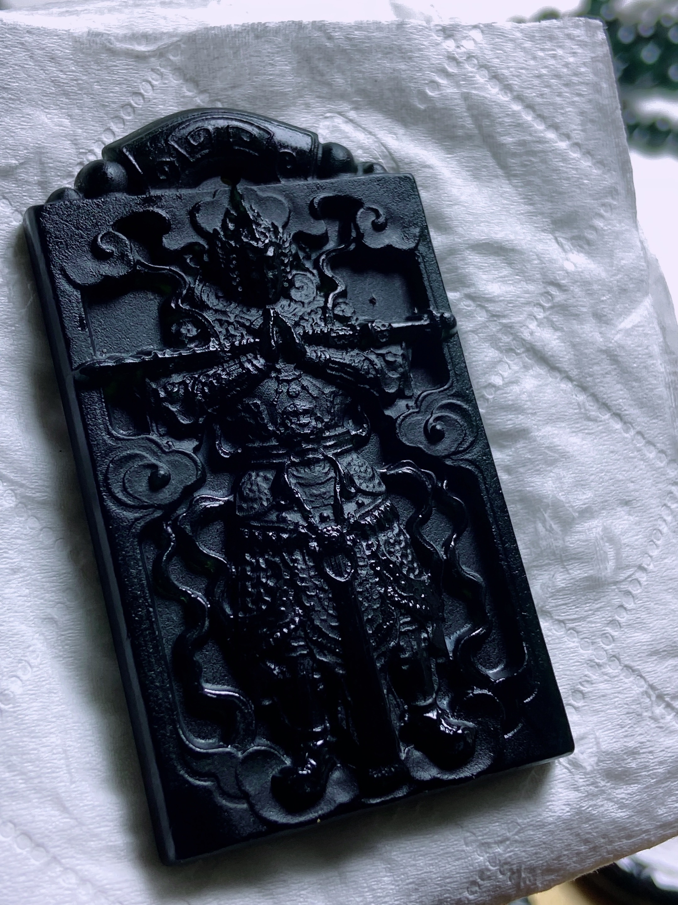 天然缅料a货 韦陀菩萨牌挂件109