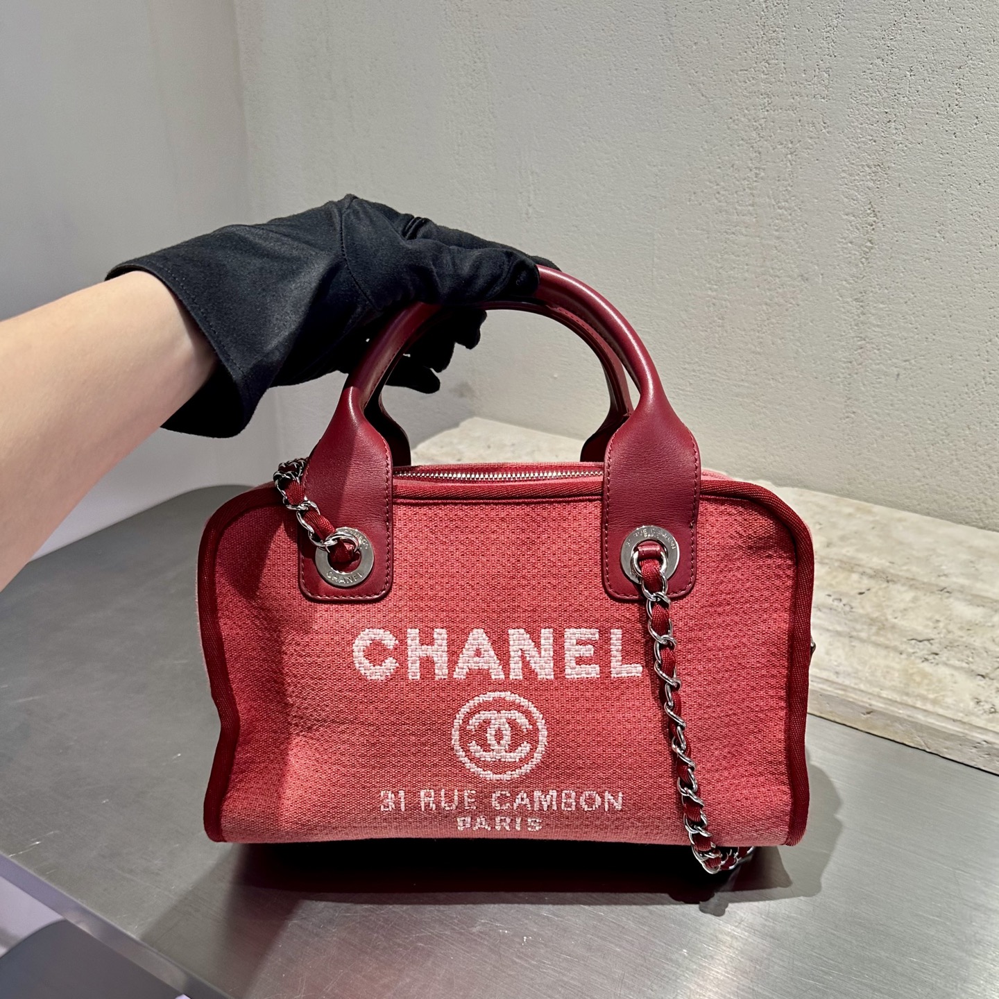 95新 Chanel/香奈儿 二手 正品CHANEL 红色沙滩保龄包 20k