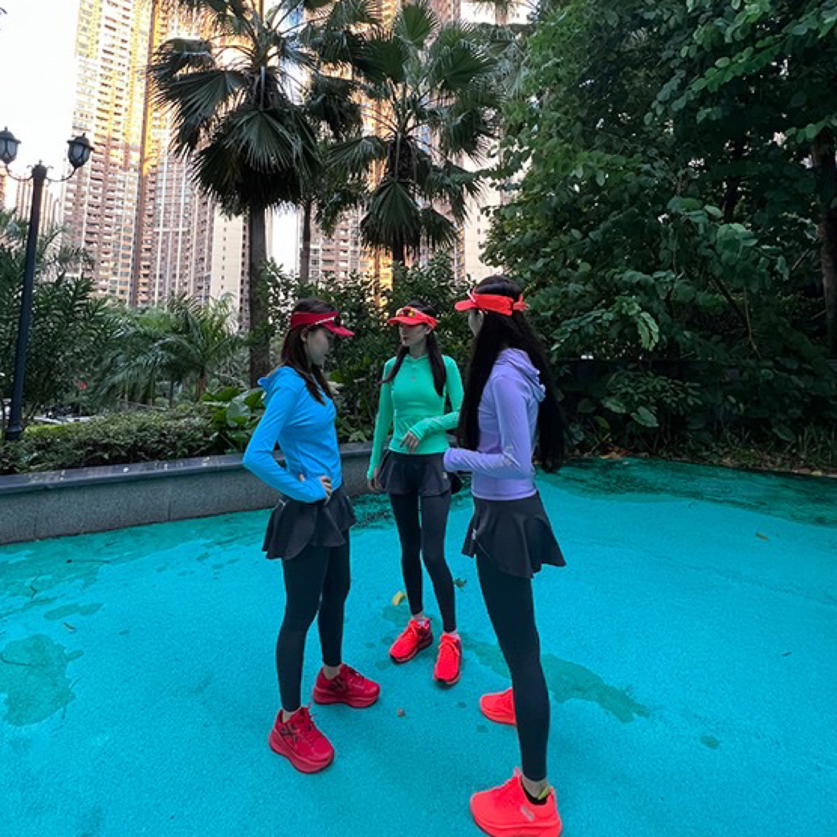 【不退不换亏米清货】2个口袋跑步运动弹力显瘦裤裙假两件8539炸