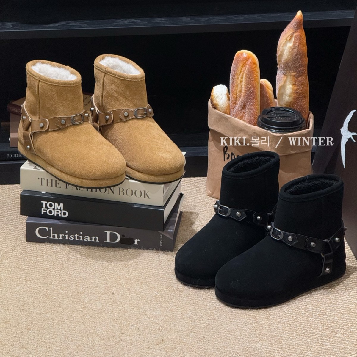 小芙蝶i韩版复古百搭加绒ins女2025冬季新款平底时尚防滑雪地靴