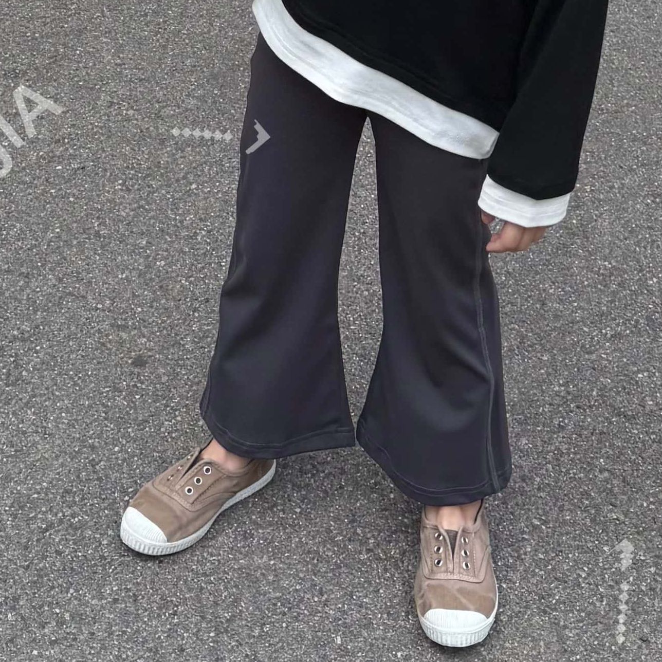 大金定制新款弹力棉感纯色女宝宝百搭微喇休闲裤瑜伽裤