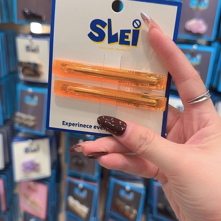 橘色透色长条鸭夹