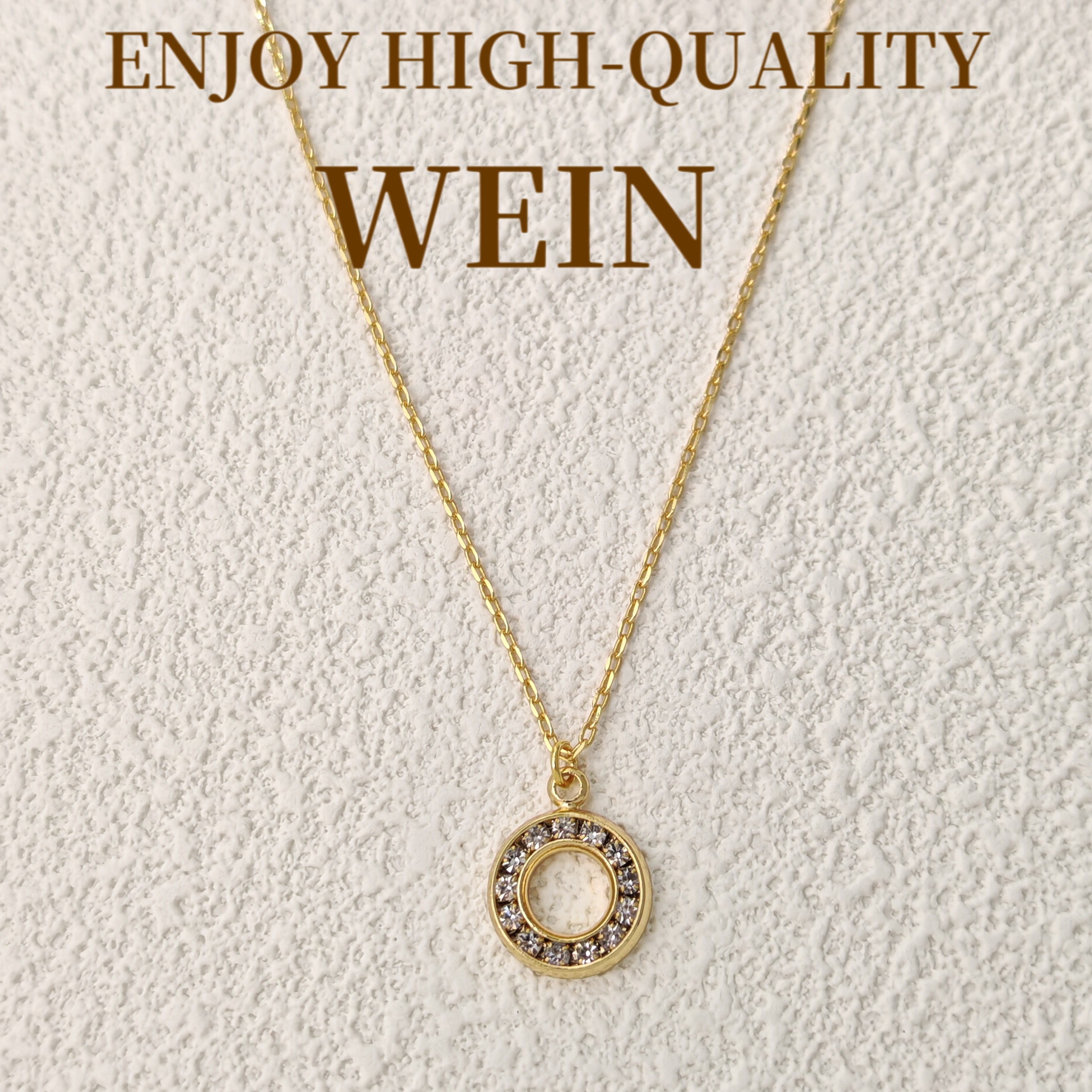 WEIN 铜合金项链 「金色圈圈」优雅精美轻奢气质时尚百搭简约满钻
