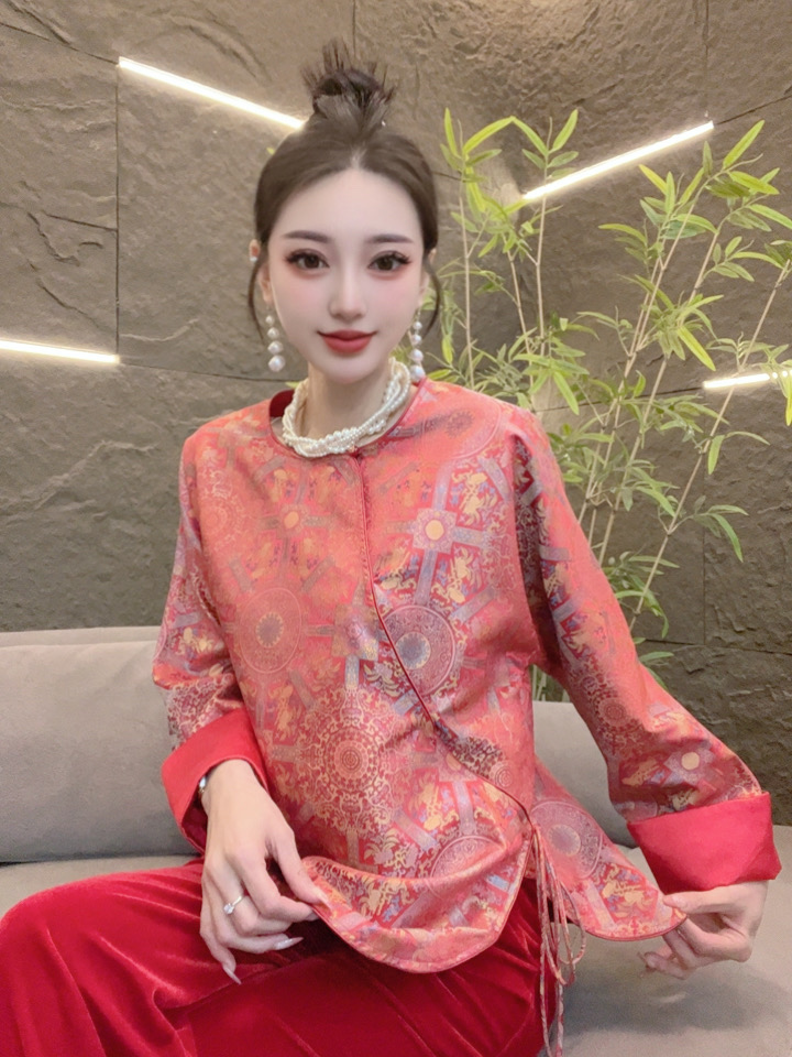 1868款一新年款新中式国风八达运国风斜襟大衫