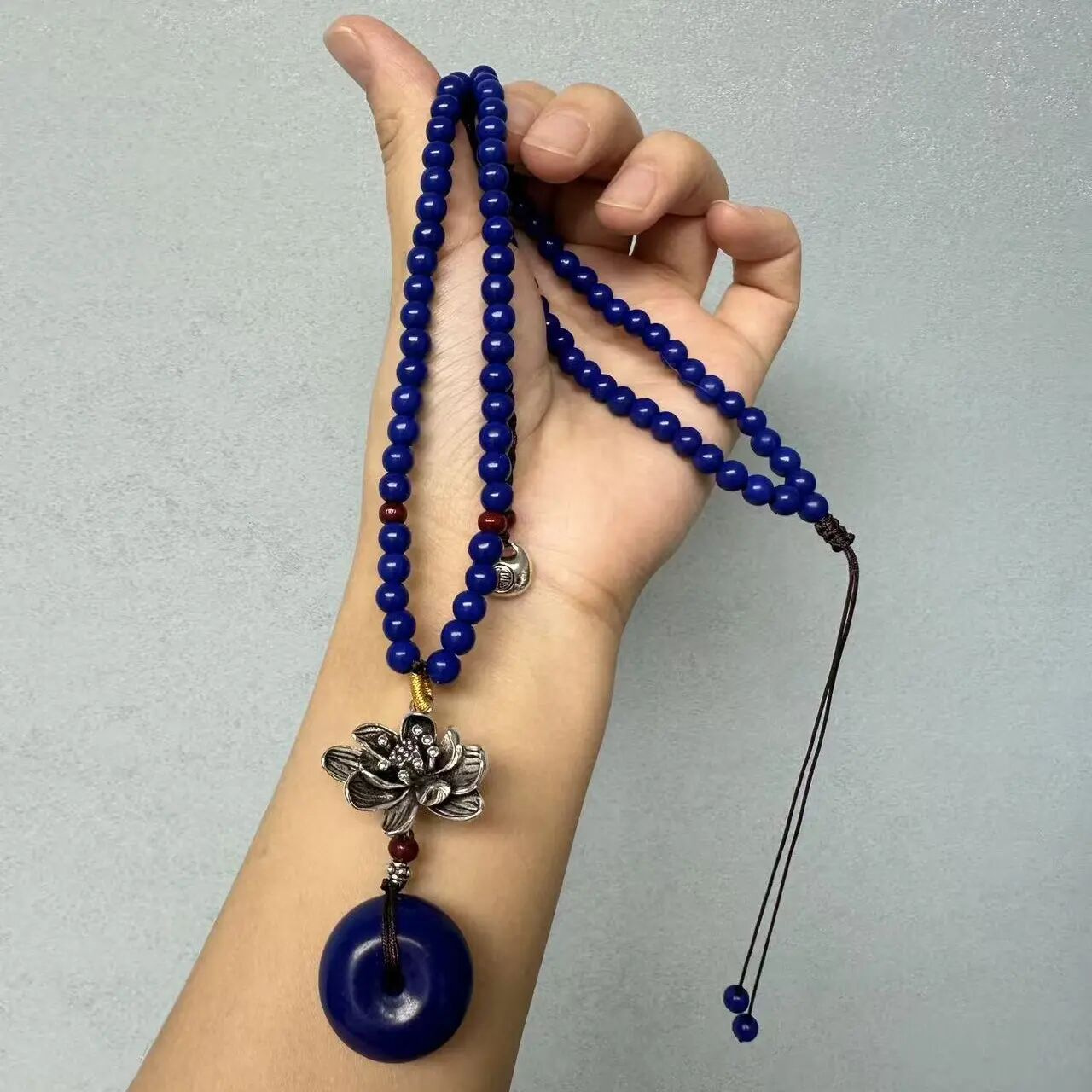 非金属珐琅项链 高货荷花平安扣斜挎套装