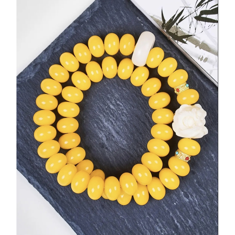 精品黄玉菩提手串11mm-SLA2004