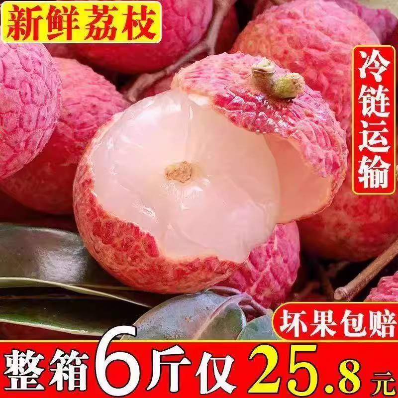 【冷链速发】老树双肩玉荷包精品大果荔枝水果新鲜现摘现发黑叶白糖