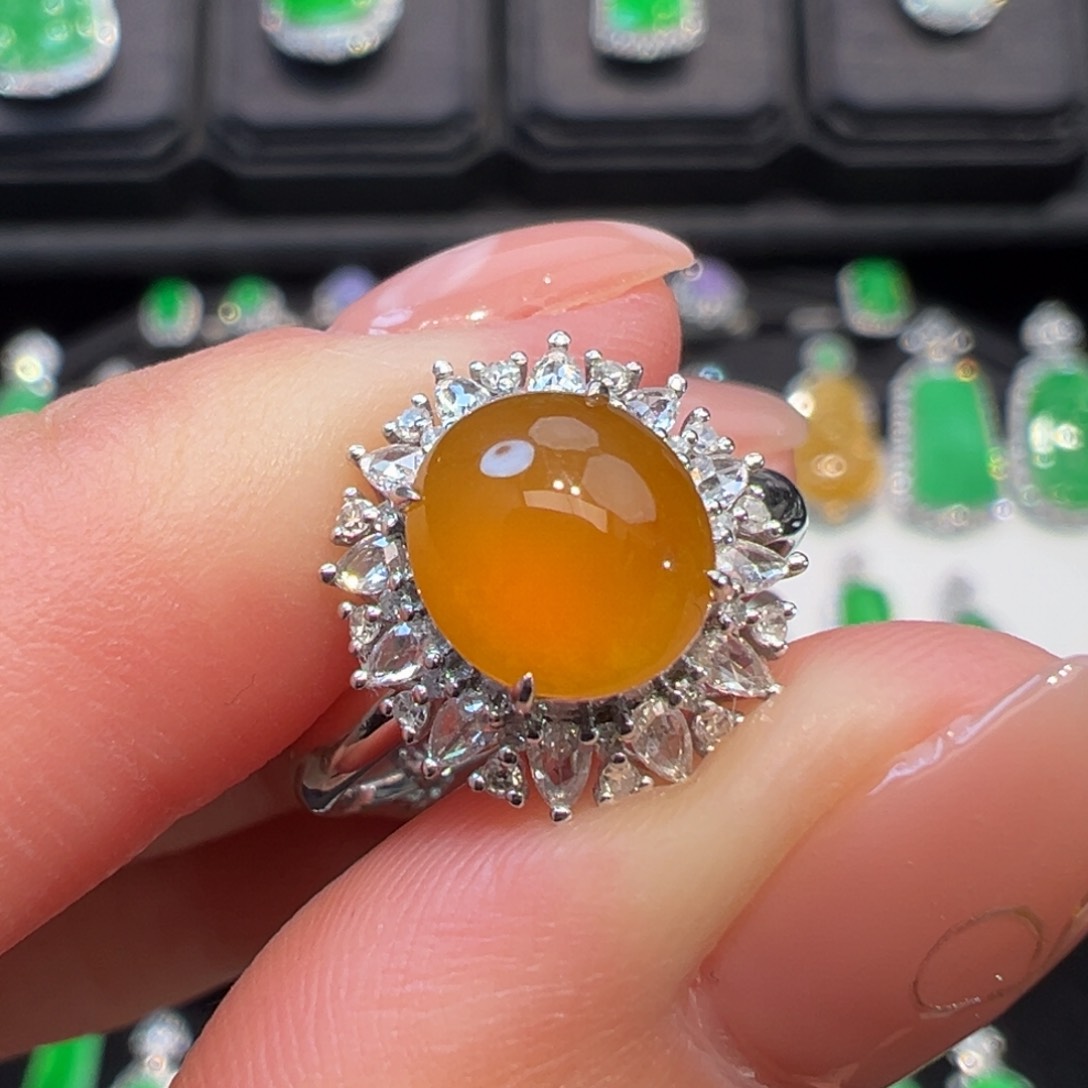 翡翠戒指18K金镶嵌收到货48小时鉴赏期