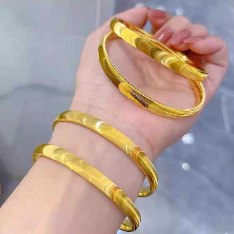 精品镀K金金店同款超闪猫眼实心手镯