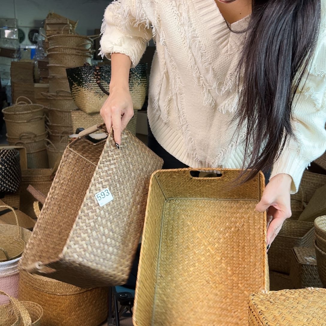 草编草编包/草编收纳盒带瑕疵