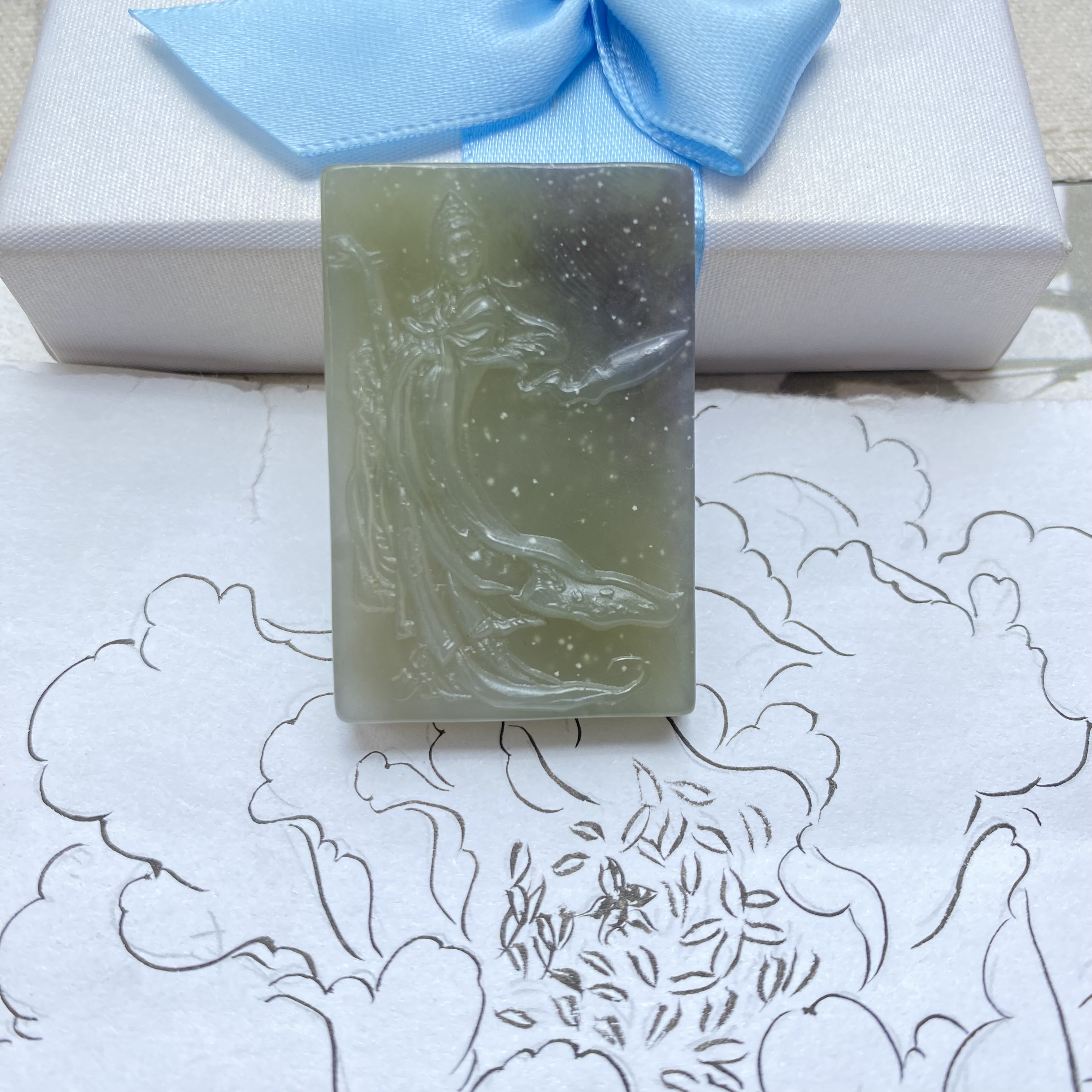千载琵琶作胡语～和田玉双色唯美吊坠 昭君出塞 