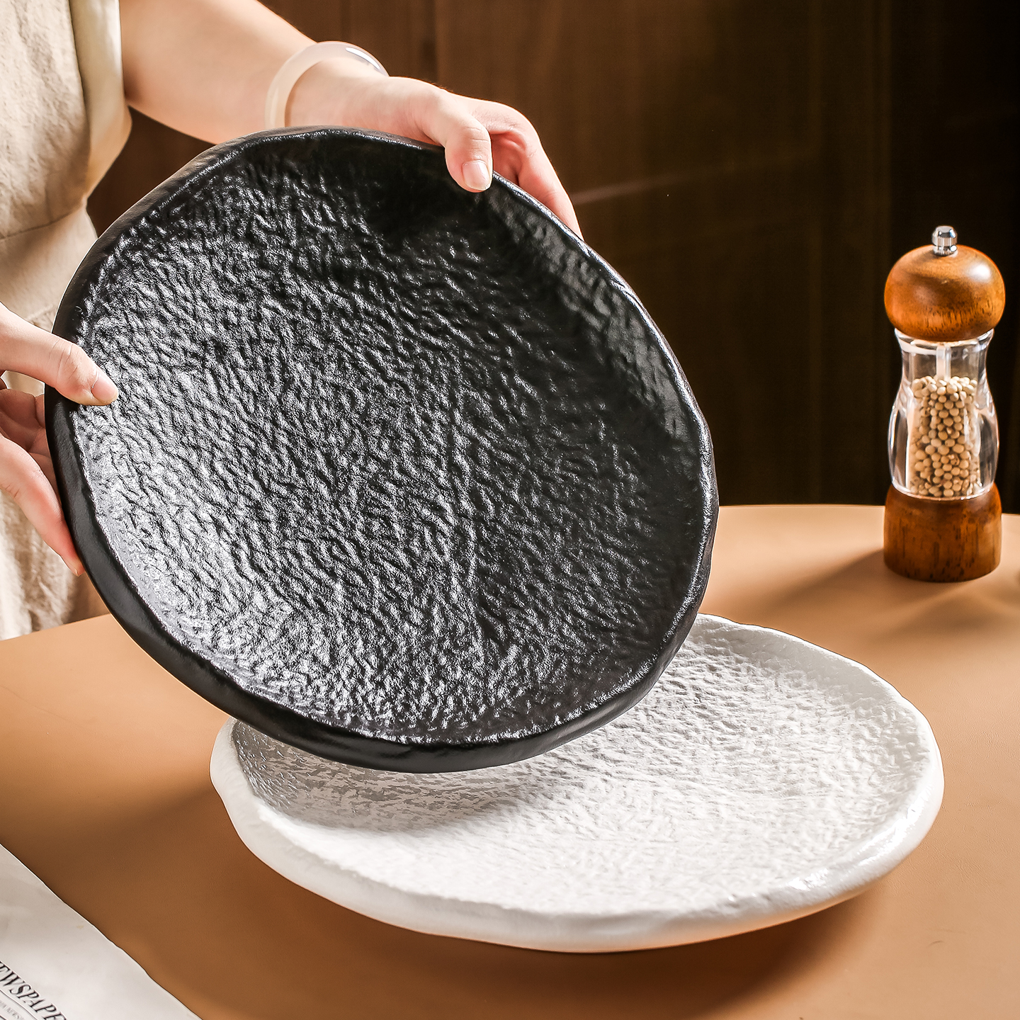 耐高温西餐牛排盘特色陶瓷西餐平盘家用2025新款耐磨耐刮餐盘