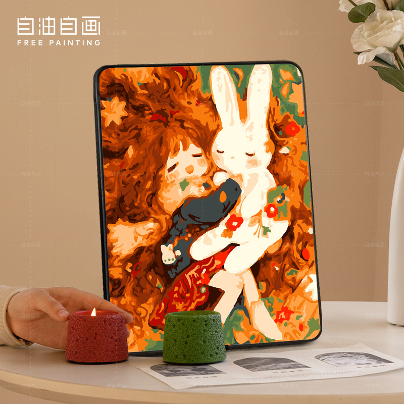 数字油画填色摆件画高级感桌面油画装饰摆台画油画diy填色小摆件