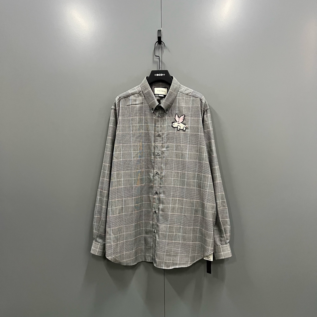 99新 GUCCI/古驰 (ll)卡通小飞猪刺绣衬衫 44码 yz000693