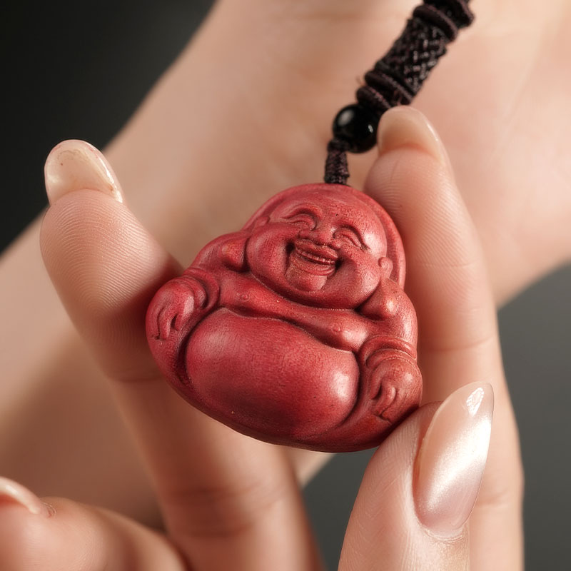 【珊木居】QT867JY 粉象木34*32*8mm佛公手编绳吊坠