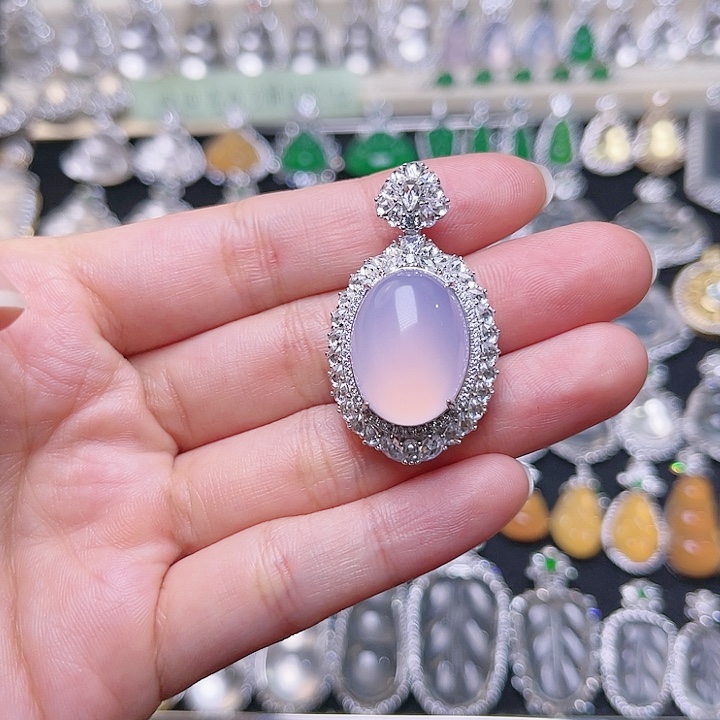 玛瑙/玉髓颈饰银S925镶嵌