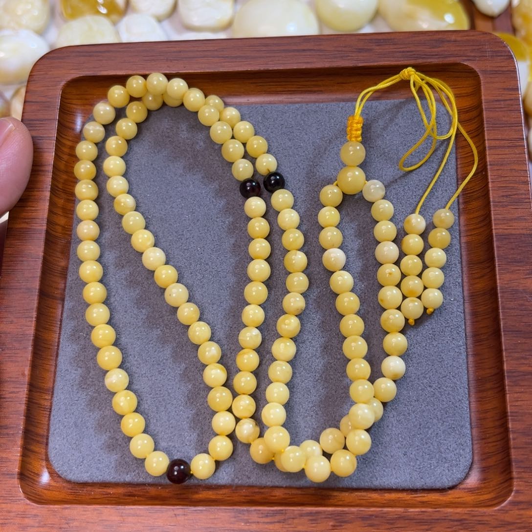 琥珀颈饰未镶嵌蜜蜡108