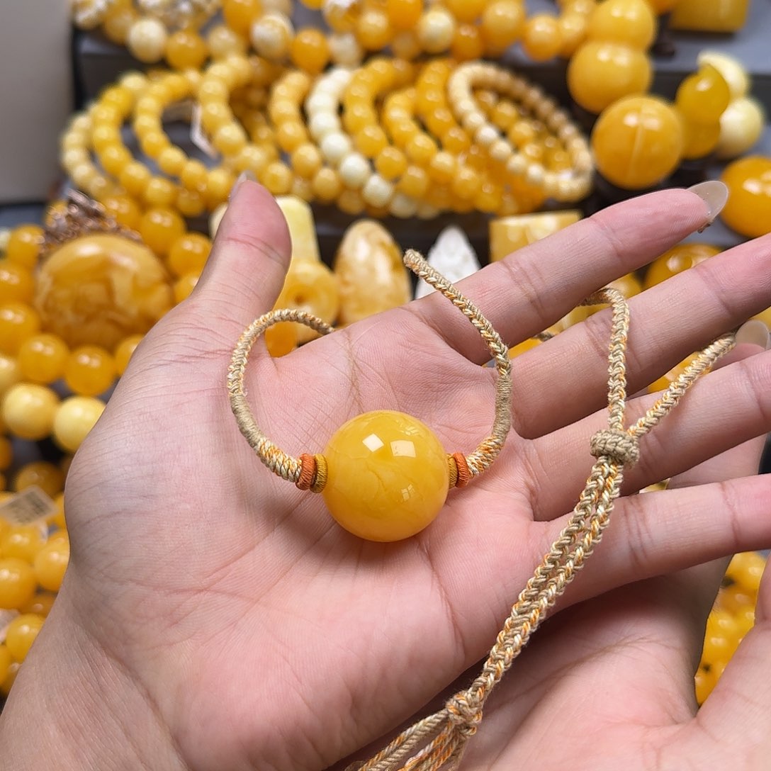 未镶嵌蜜蜡珠宝奇石锁骨27mm