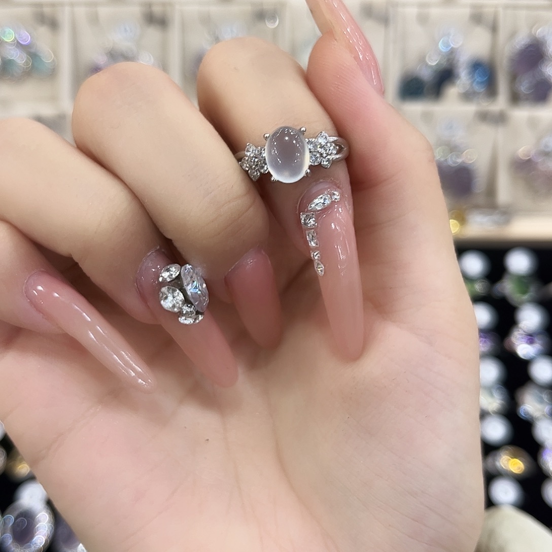 嗨***嗨岫玉银S925镶嵌戒指