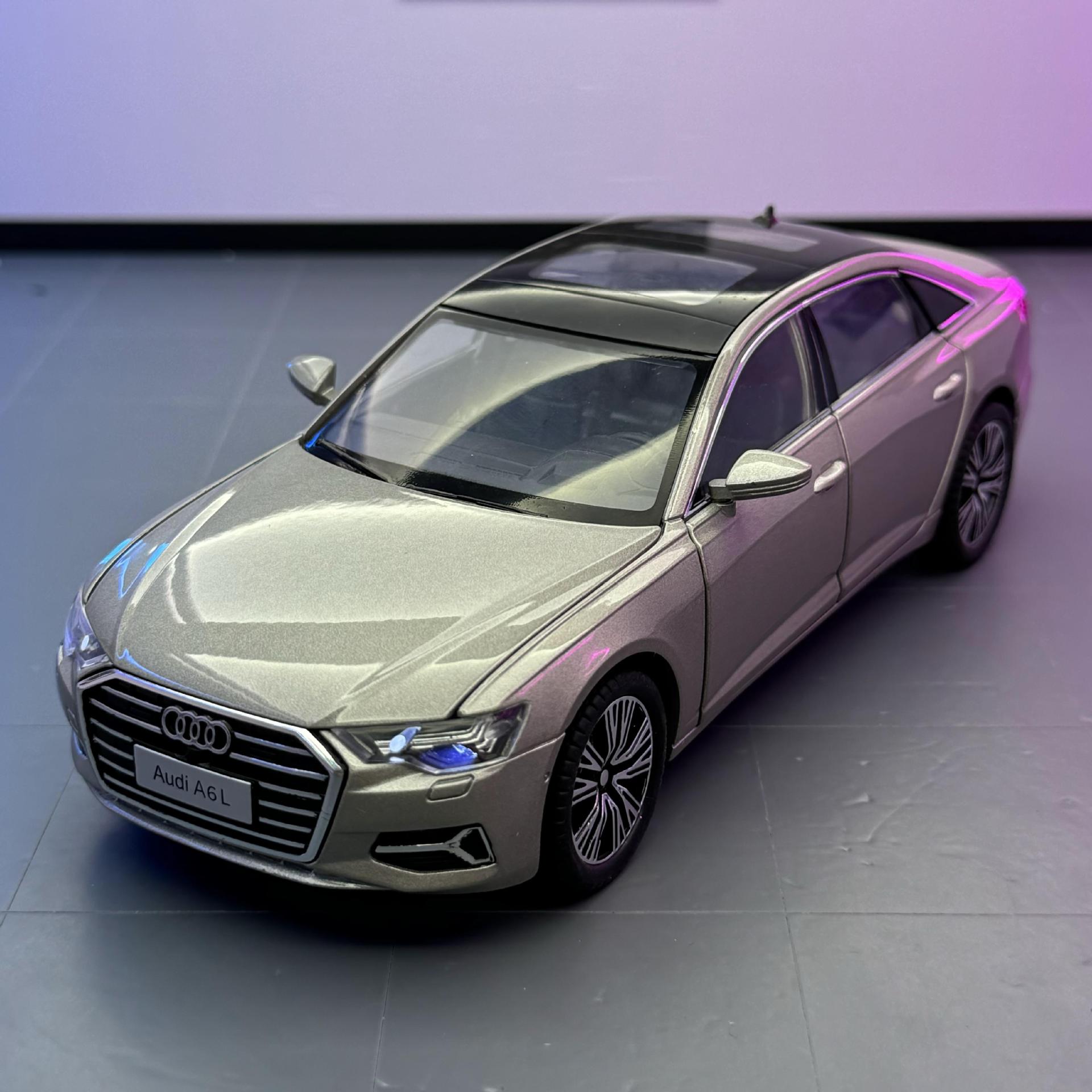 2025款1:24奥迪A6合金汽车模型潮玩收藏高档摆件多功能玩具仿真车