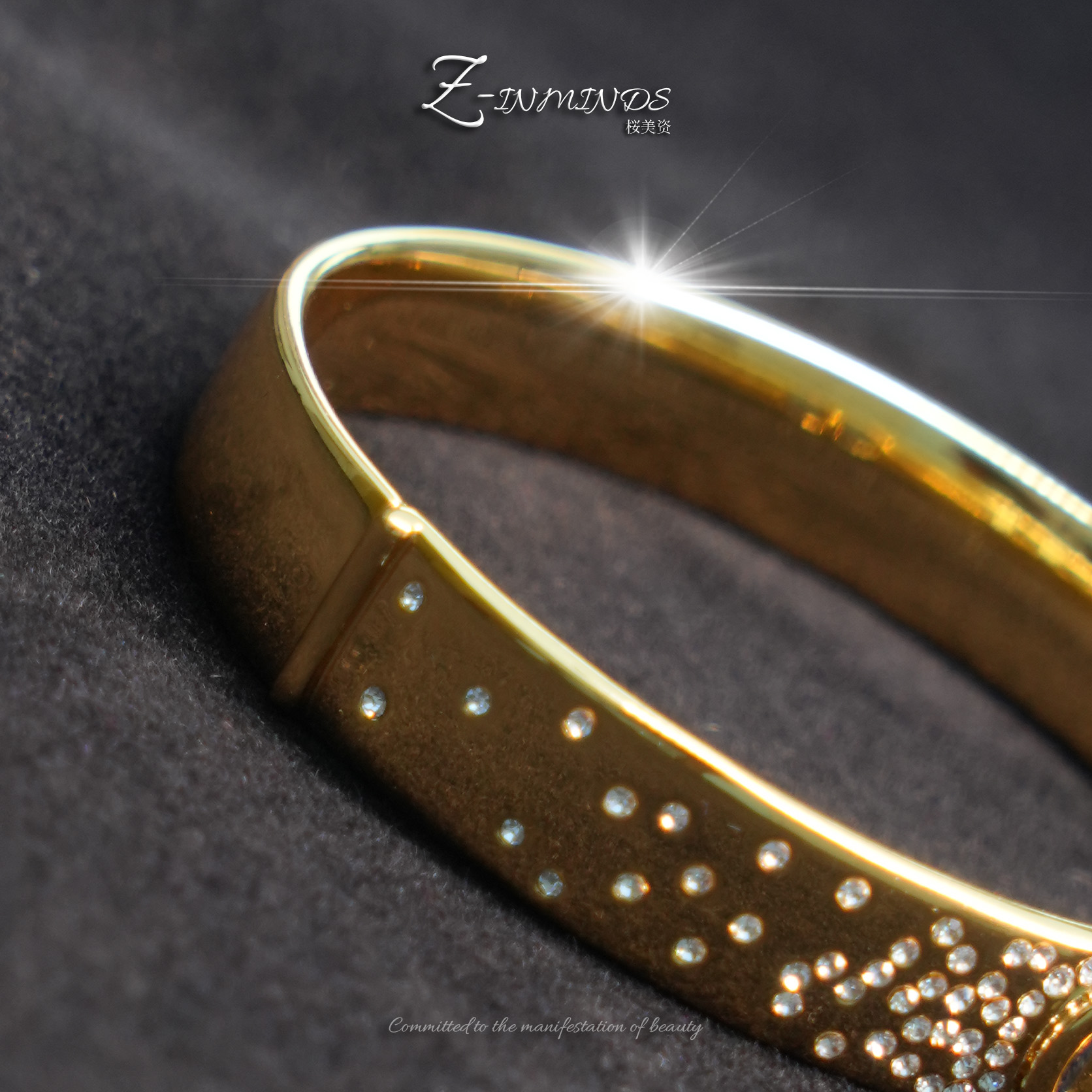 铜合金手镯 Z-INMINDS 镂空字母手镯