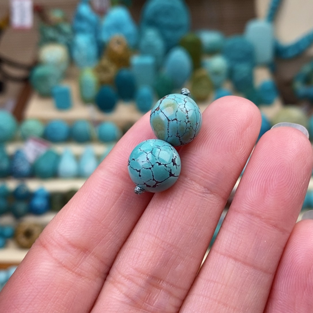 绿松石珠宝奇石未镶嵌11mm