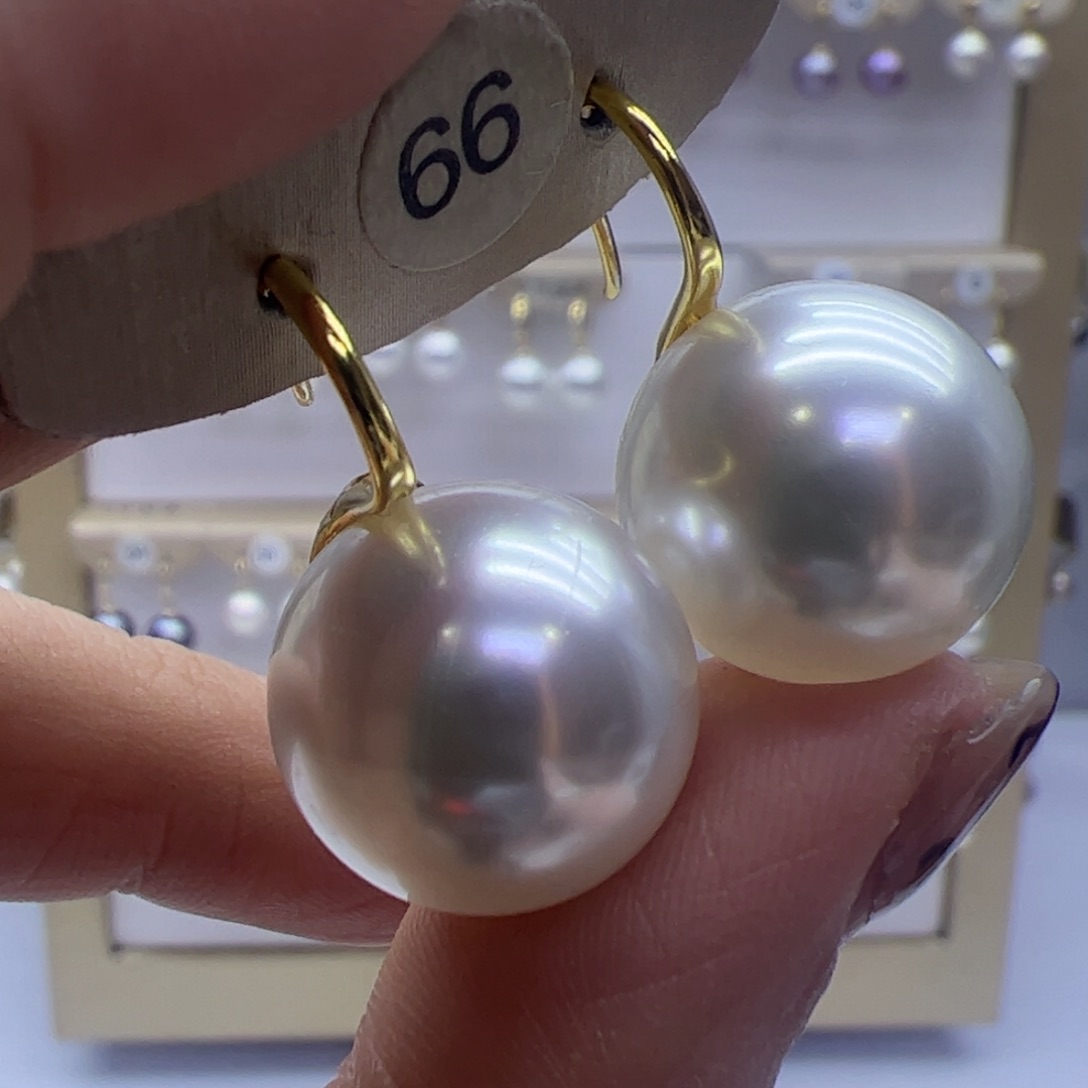淡水珍珠耳饰18K金镶嵌