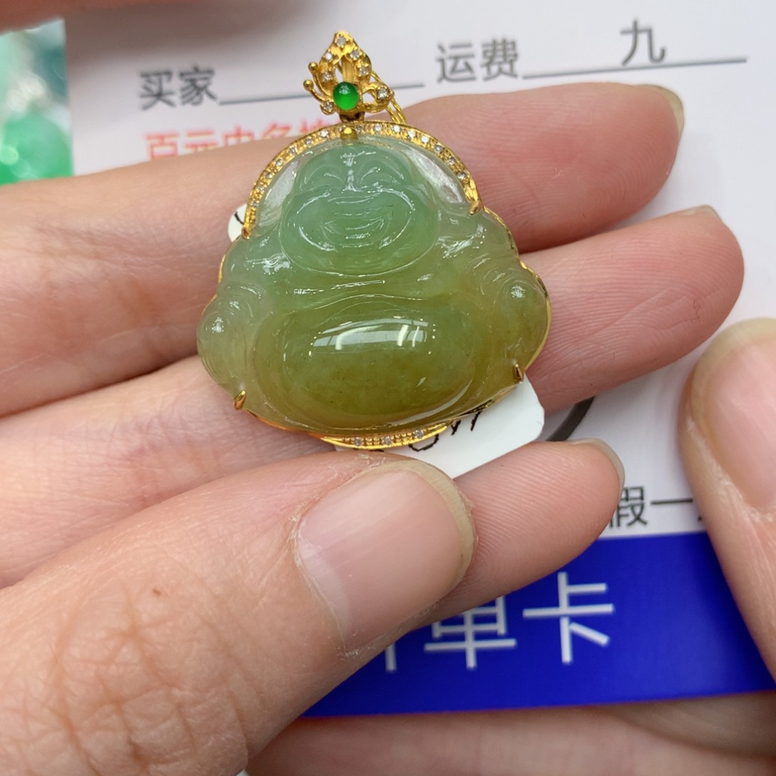 翡翠颈饰18K金镶嵌12355678899