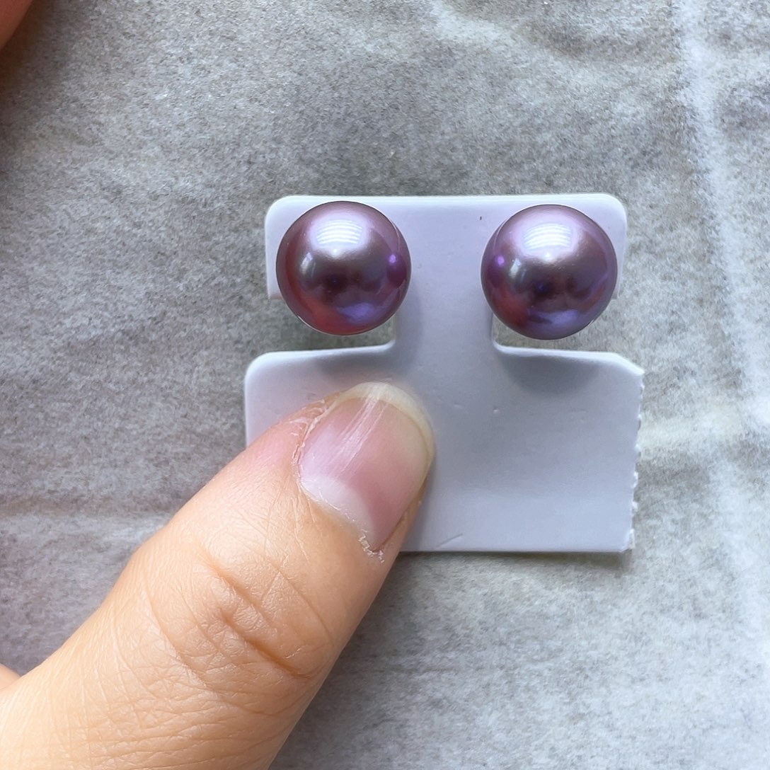 淡水珍珠耳饰银S925镶嵌