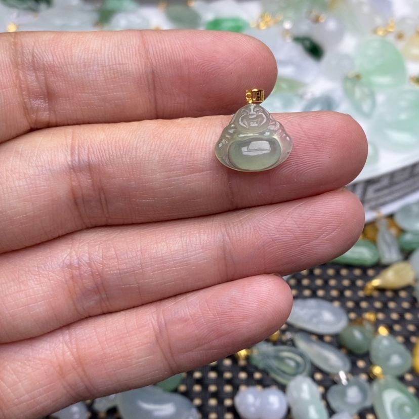 【闪购商品】翡翠18K金镶嵌吊坠(不含链)?****?小佛