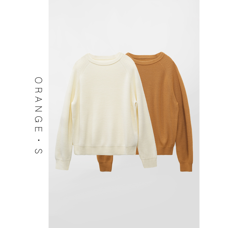 【暖阳序章】48支精纺 元宝针肌理！简约大方绵羊毛纯色圆领毛衣