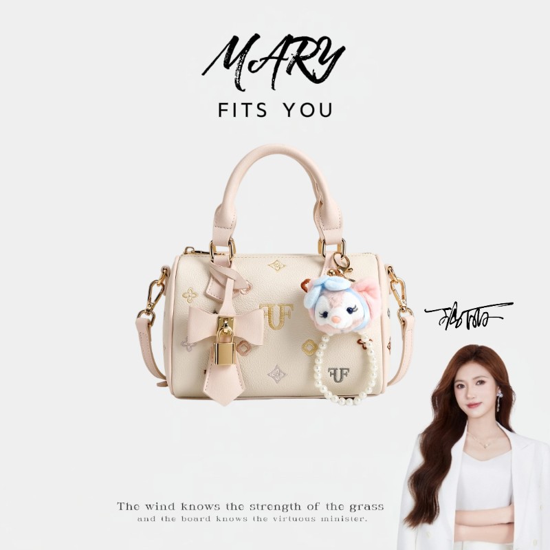 【在逃公主】【Mary玛丽甄选】刺绣波士顿枕头包女百搭手提包-0614