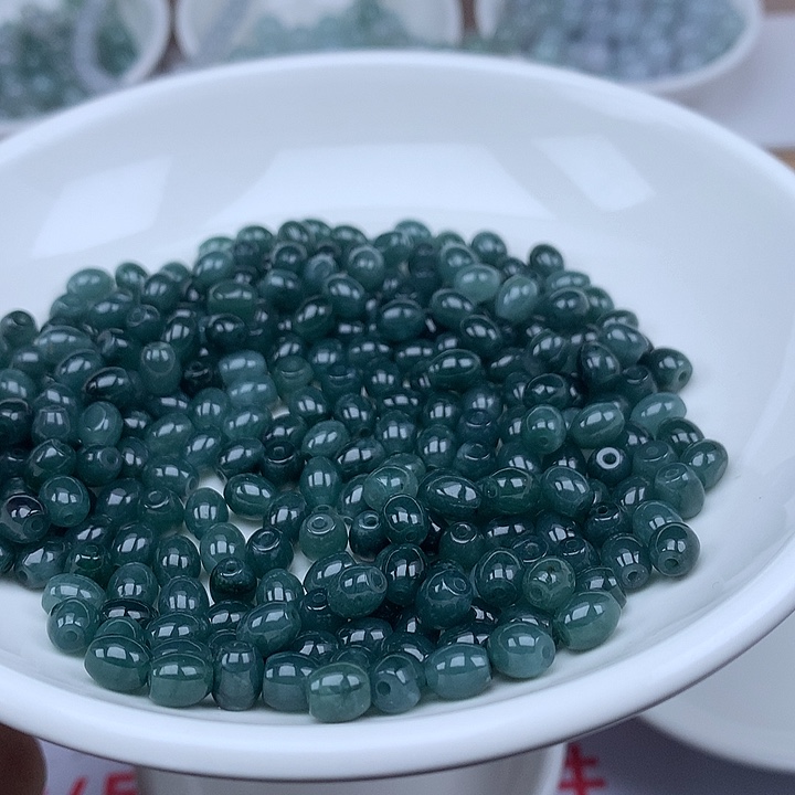 翡翠散珠翡翠卡6*5加35颗