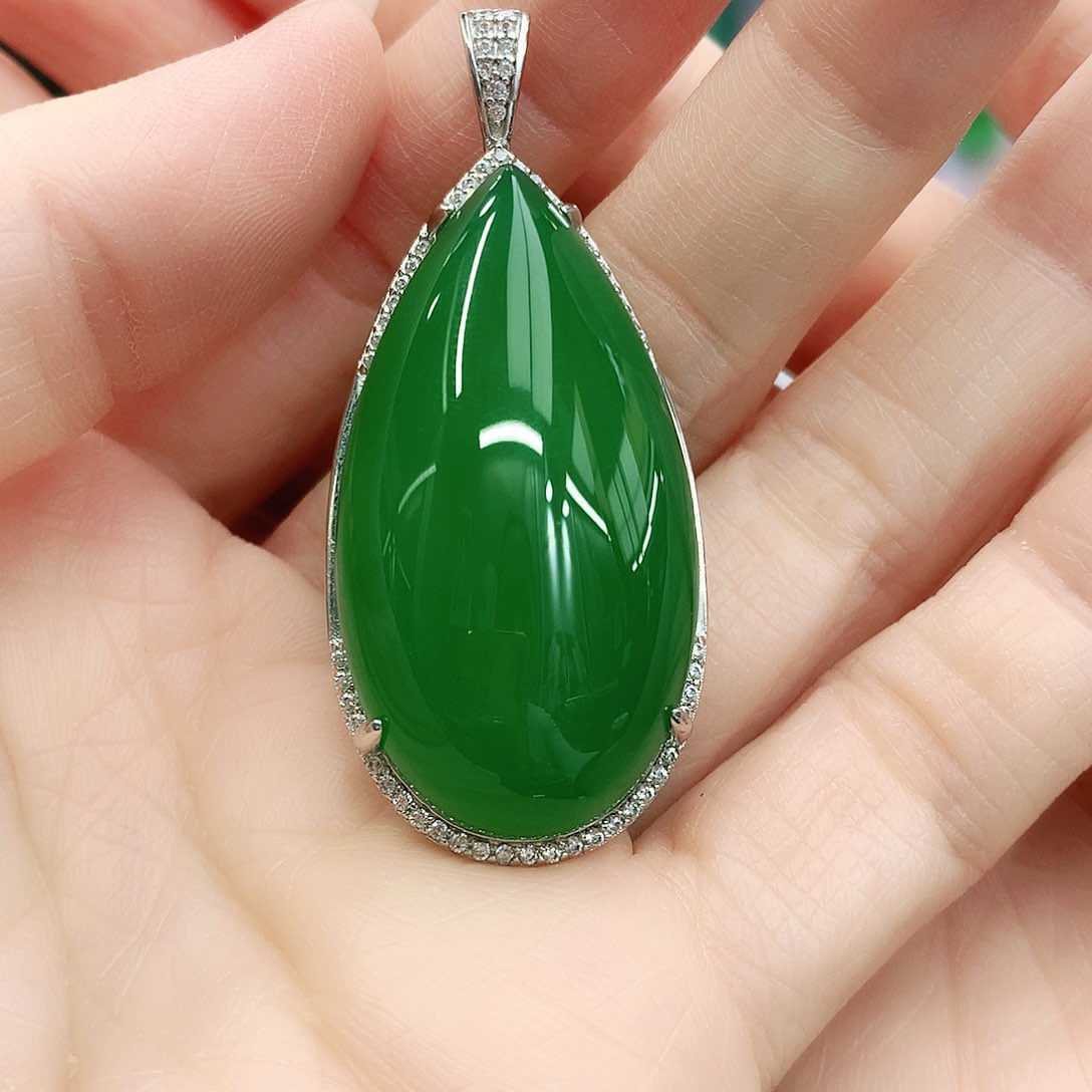 银S925镶嵌吊坠玛瑙/玉髓