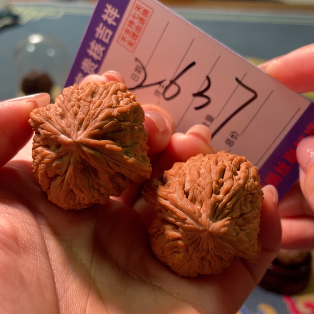 努****把件核桃36掐尖竖拉丝涿鹿红皮南将石