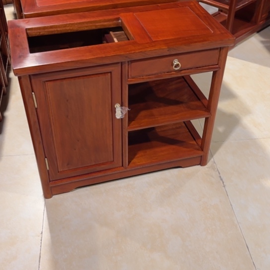 青***松家具紫檀木类缅花茶水柜