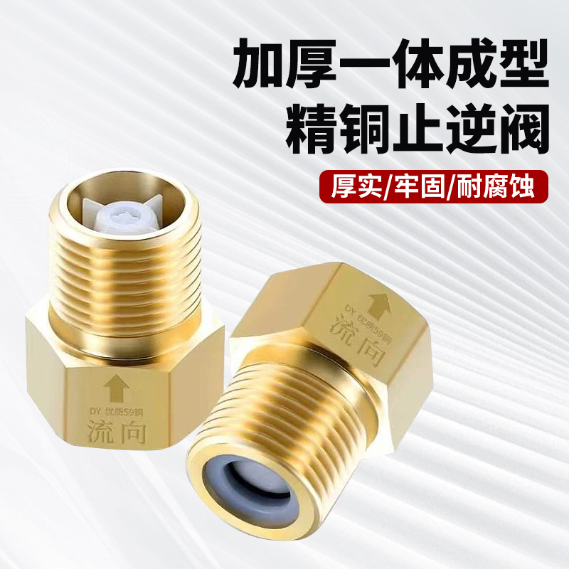 全铜止回阀止逆阀防反水回流单向卫生间太阳能马桶通用拒喝倒流水