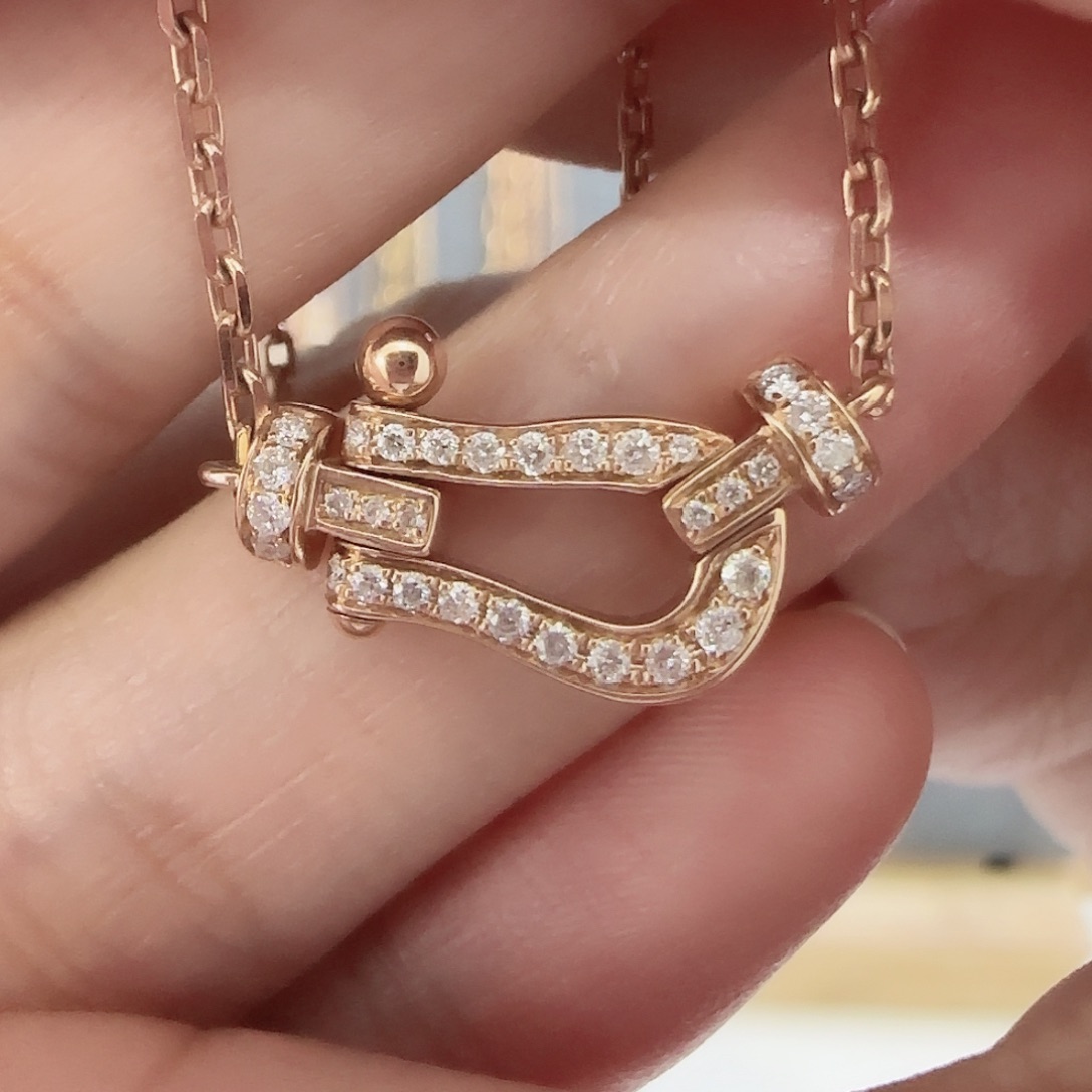 天然钻石18K金镶嵌套链