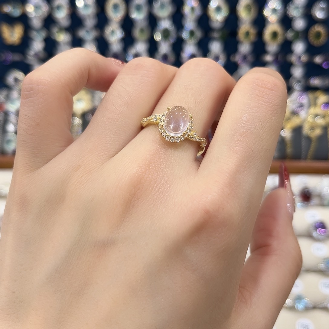 发晶女款银S925镶嵌戒指